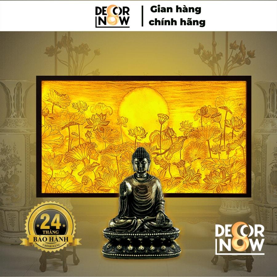 Đèn Hào Quang Phật In Tranh Trúc Chỉ NGANG DECORNOW, Trang Trí Ban Thờ, Gia Tiên, Tượng Phật DCN-26