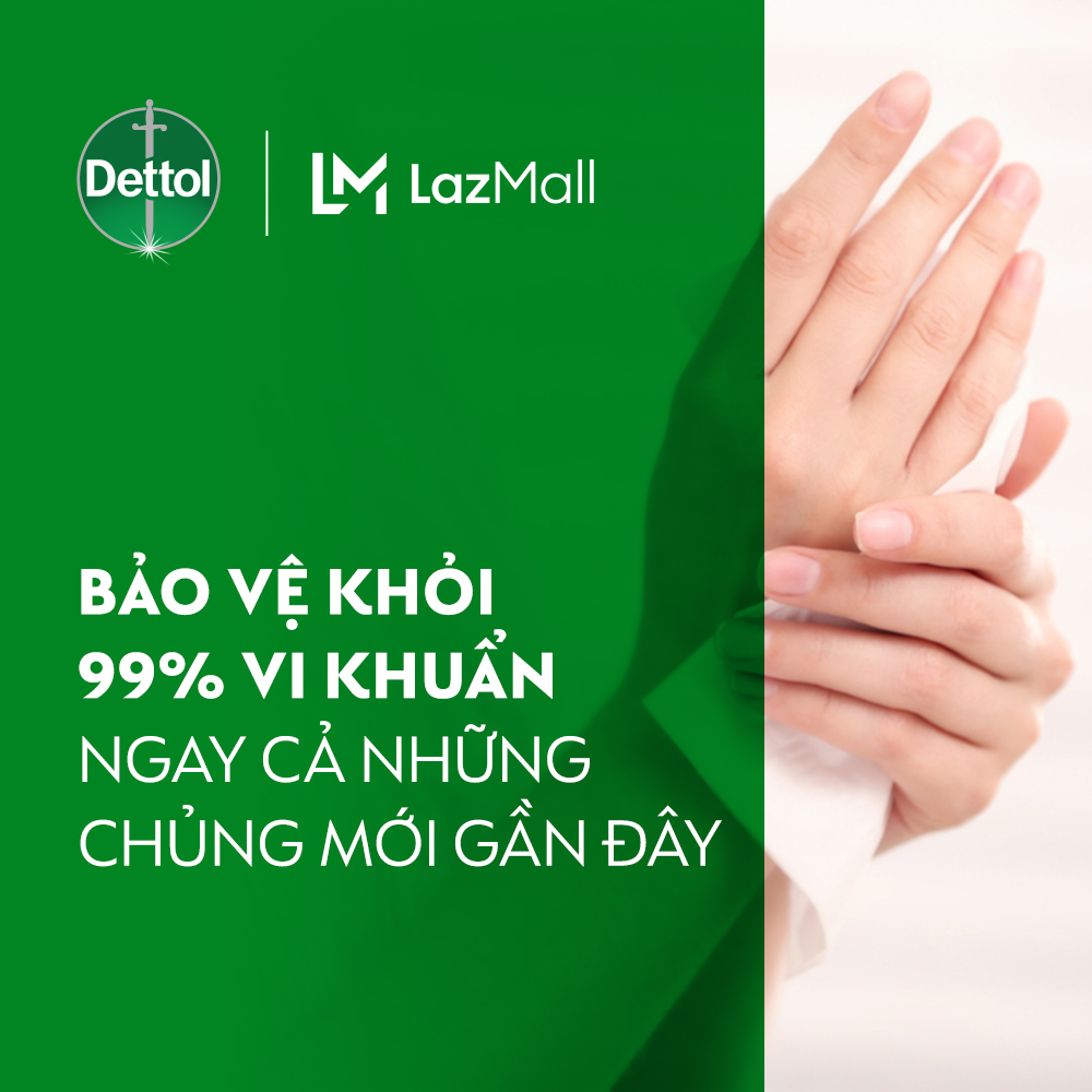 Combo 3 khăn ướt Dettol kháng khuẩn