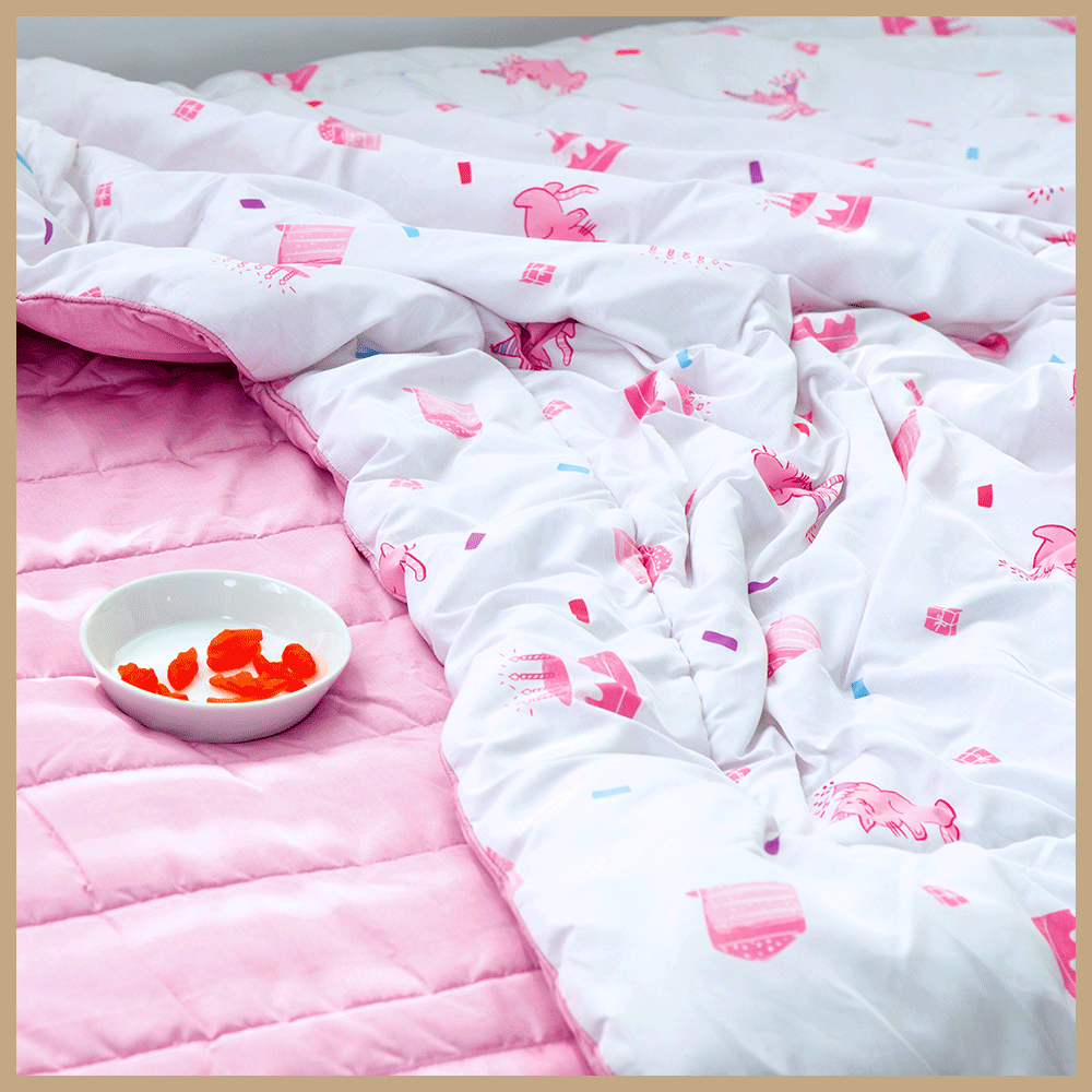 Chăn Chần Bông Arize Vải Microfiber Cat's Birthday 1.5x2m