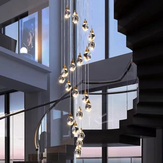 Đèn thả thông tầng,quả đèn thả phale, đèn trần phale trang trí, đèn thông tầng, đèn trang trí, đèn decor HTK027