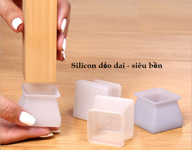 Miếng bọc chân ghế - Lót chân bàn bằng silicone dẻo, chống trượt, chống xước sàn phù hợp với mọi loại bàn ghế