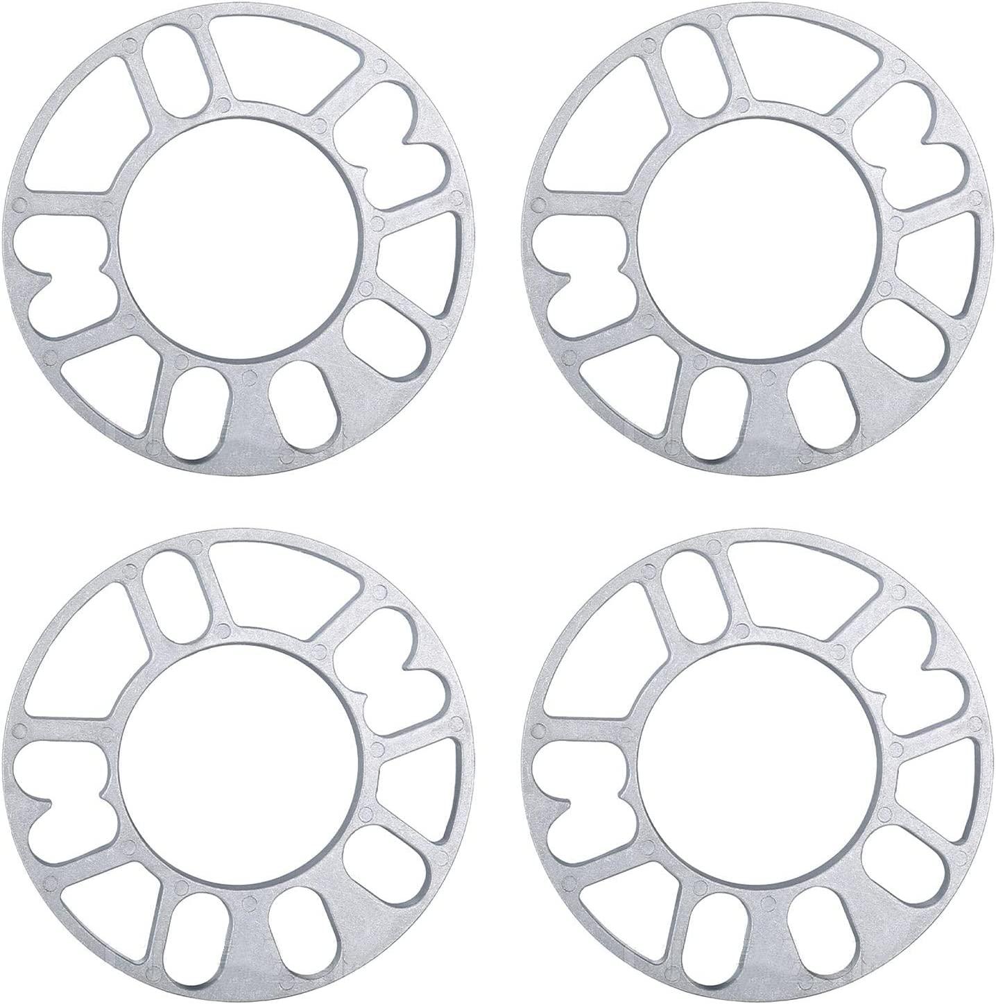 Một bộ 4 miếng đệm bánh xe hợp kim nhôm 5 mm Bộ chuyển đổi và theo dõi chung cho 4 hoặc 5 đinh tán gắn bánh xe, miếng đệm bánh xe