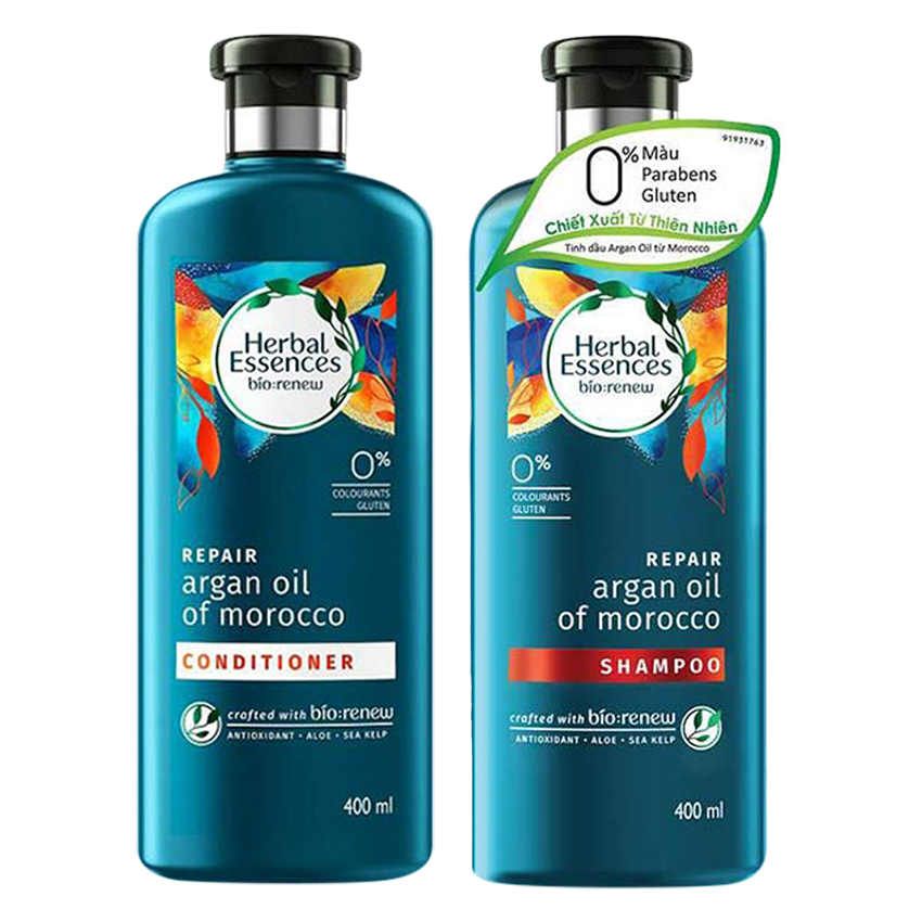 Bộ Dầu Gội - Dầu Xả Herbal Essence Tinh Dầu Morocco Argan