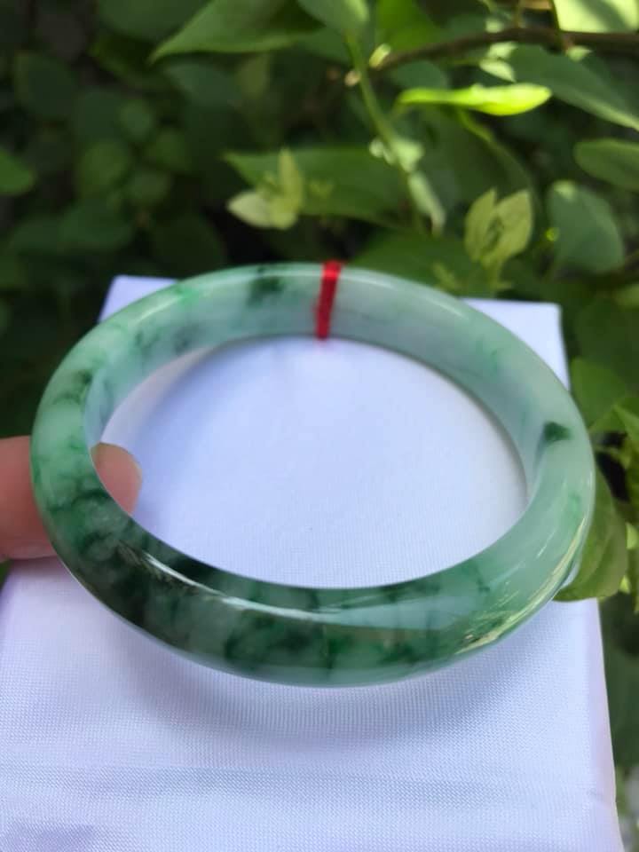 VÒNG KHỐI CẨM THẠCH BẢN HẸ SƠN THỦY SAO 54 SIZE VÒNG 54MM XANH VÂN BÓNG MƯỢT ĐẸP LẮM NỮ 53KG ĐẾN 63KG