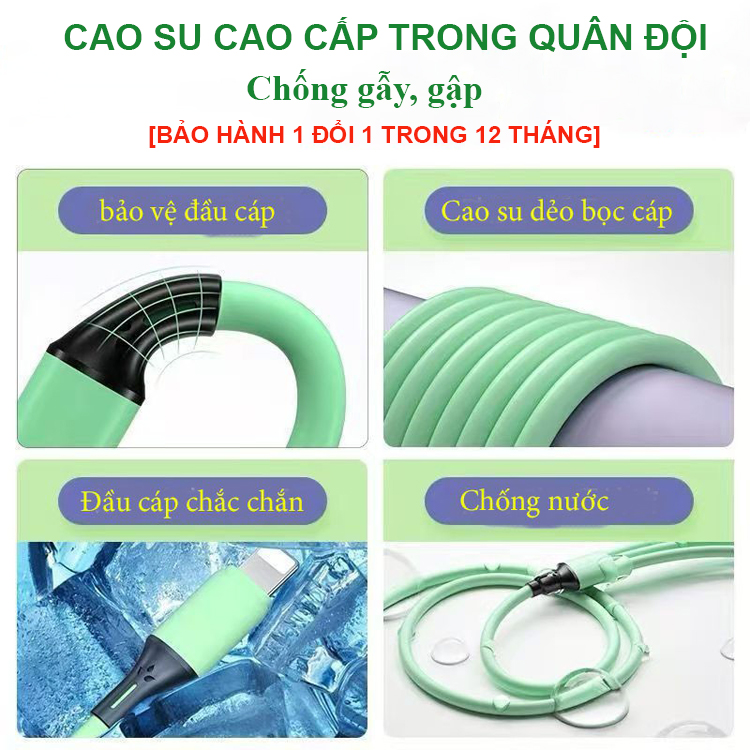 Cáp sạc đa năng 3 đầu Type C, Lighning, Micro USB dành cho iPhone/ iPad, Smartphone, Tablet Android (hỗ trợ sạc nhanh 3,5A)