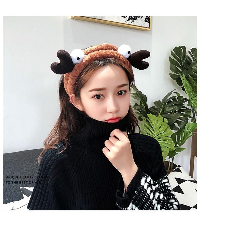 Băng Đô Rửa Mặt Và Băng Đô Cài Tóc Hình tuần lộc, sừng hươu, cua cực cute PK746