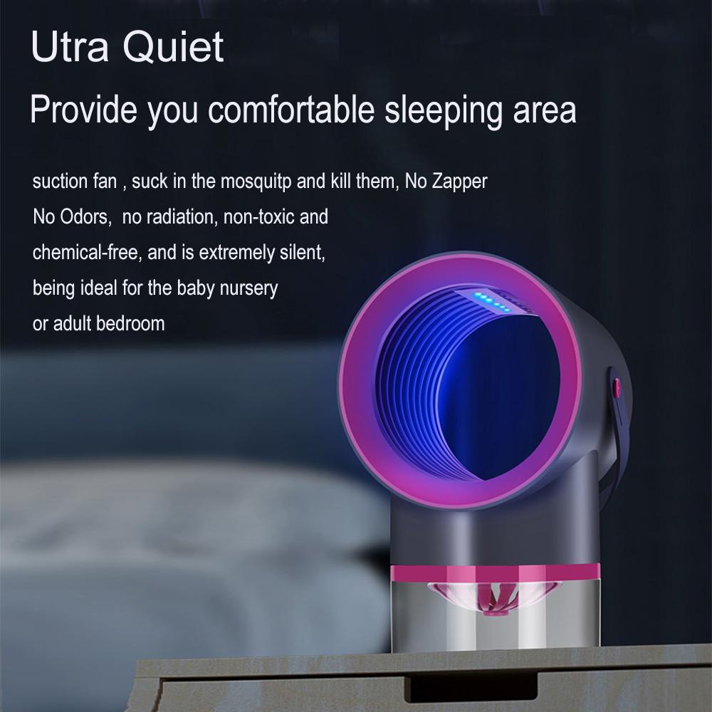 Đèn bẫy muỗi bằng ánh sáng UV sạc USB, hoạt động yên tĩnh