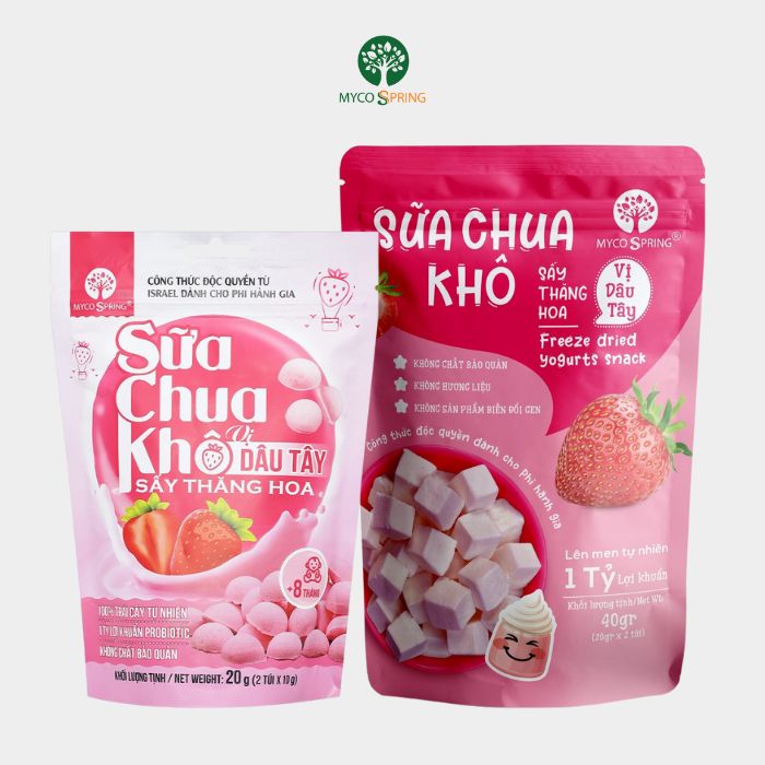 Sữa Chua Khô MycoSpring hoa quả sấy thăng hoa - Hỗ Trợ Tiêu Hóa - Tăng Sức Đề Kháng (20g, 40g)