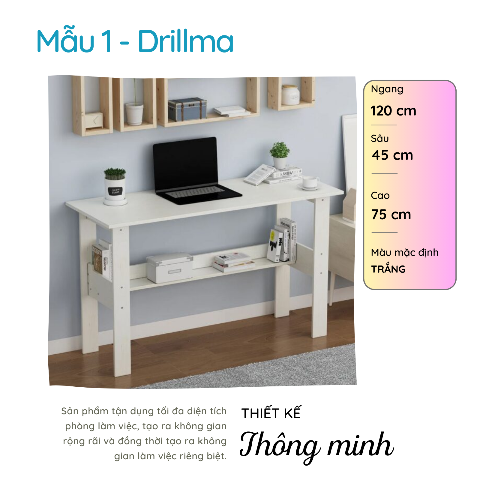 Bàn Làm Việc Đơn Giản Thương Hiệu SMLIFE