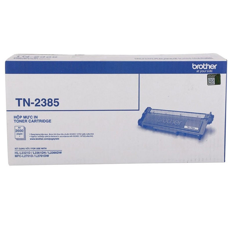 Hộp mực Brother TN2385 dùng cho máy in HL-L2321D, HL-2361DN, HL-2366DW, DCP-L2520D, MFC-L2701D, MFC-L2701DW - Hàng Chính Hãng