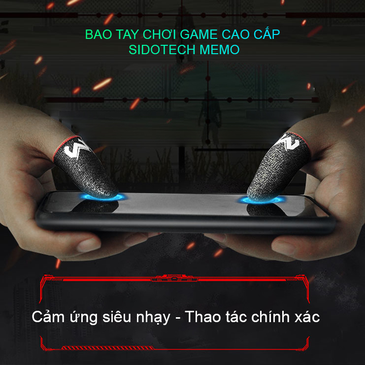 Bao Tay Chơi Game Cảm Ứng Chống Mồ Hôi SIDOTECH Siêu Mỏng Vải Sợi Carbon Siêu Bền Chống Giãn Xù, Cảm Ứng Nhạy Thuộc Dòng Găng Tay Chơi Game Bao Ngón Tay Cho PUBG Tốc Chiến Freefire Liên Quân mobile - Hàng Chính Hãng