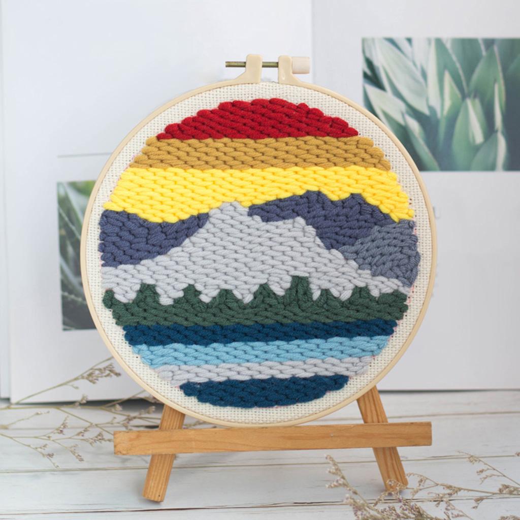 2Sets Punch  Kits Rug-Punch Beginner Kit DIY Crafts 20cm