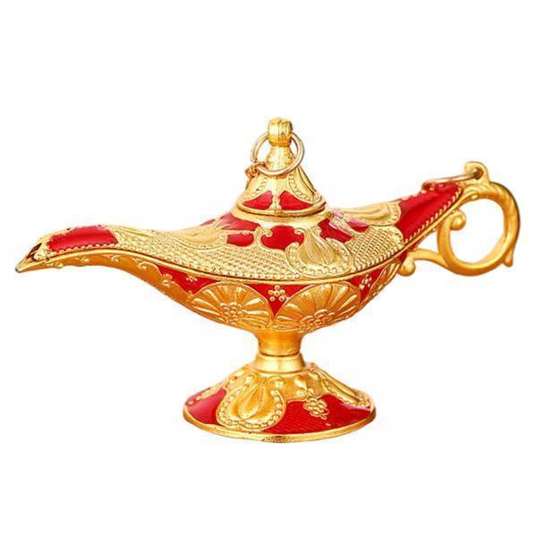 2xAladdin Lamp Genie Costume Light Art Craft Classic Luxury Ornament Decor Gold Red