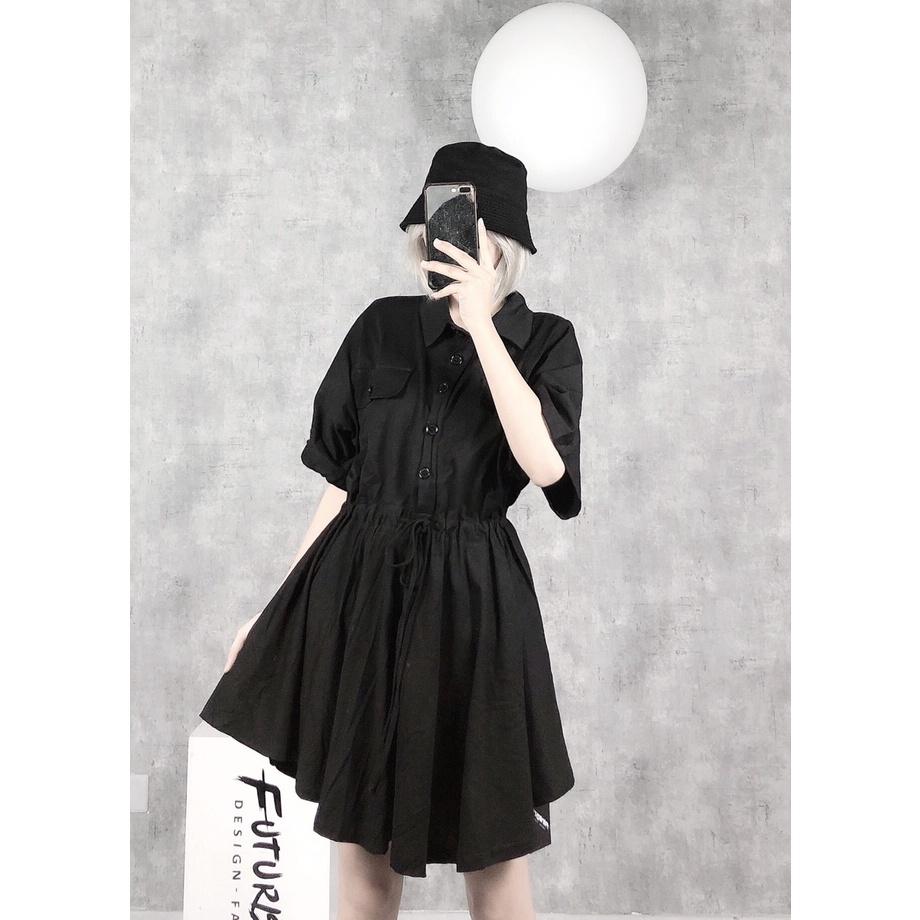 Váy Xòe Ngắn Mix Túi Siêu Xinh, Đen Phối Túi Cute V218 FuturistiX