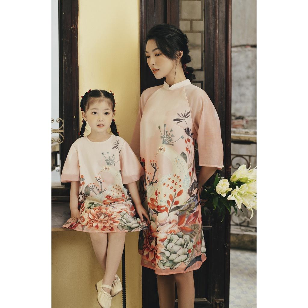 Váy suông kid cam hồng sắc xuân 1AD4004 ADORE DRESS