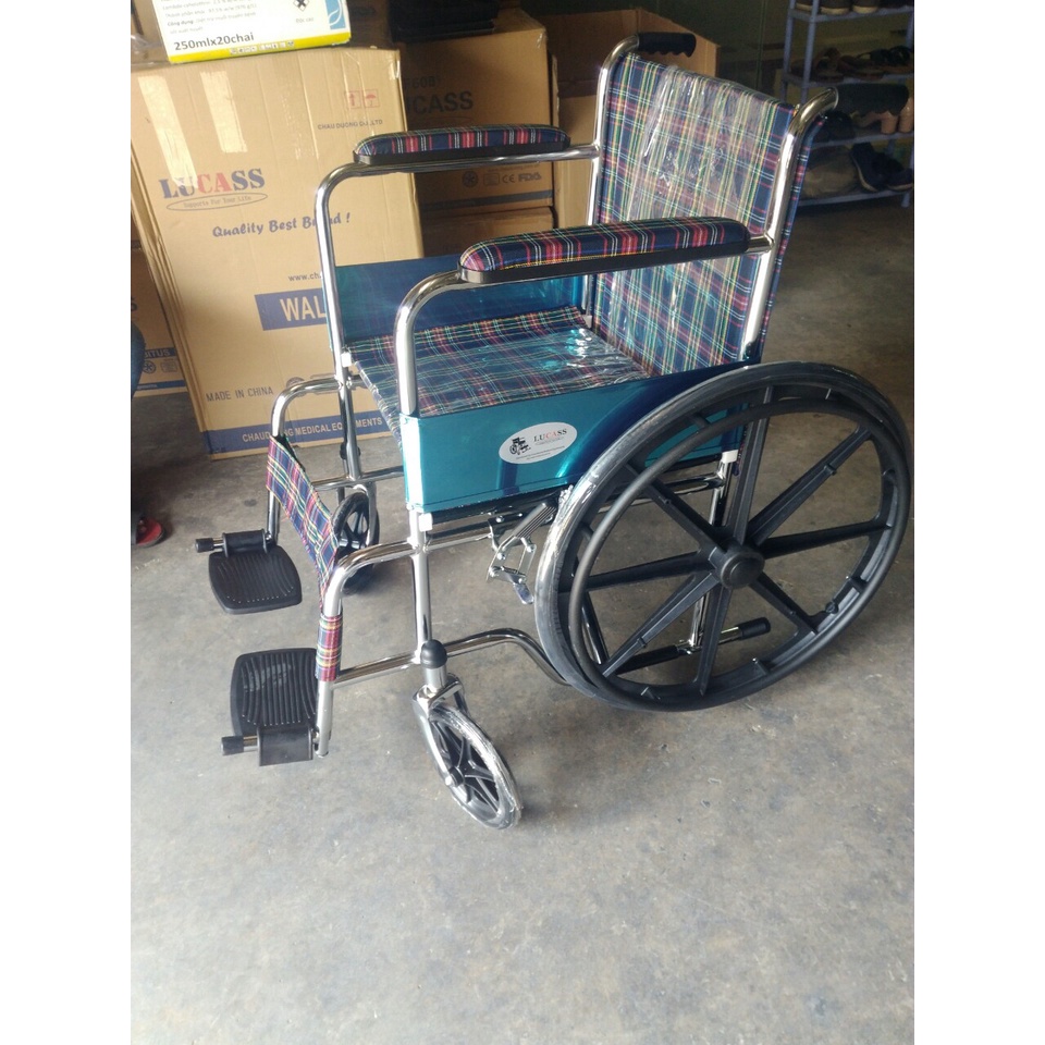 Xe Lăn Tay Vải Ca-rô, bánh mâm Lucass X-9B