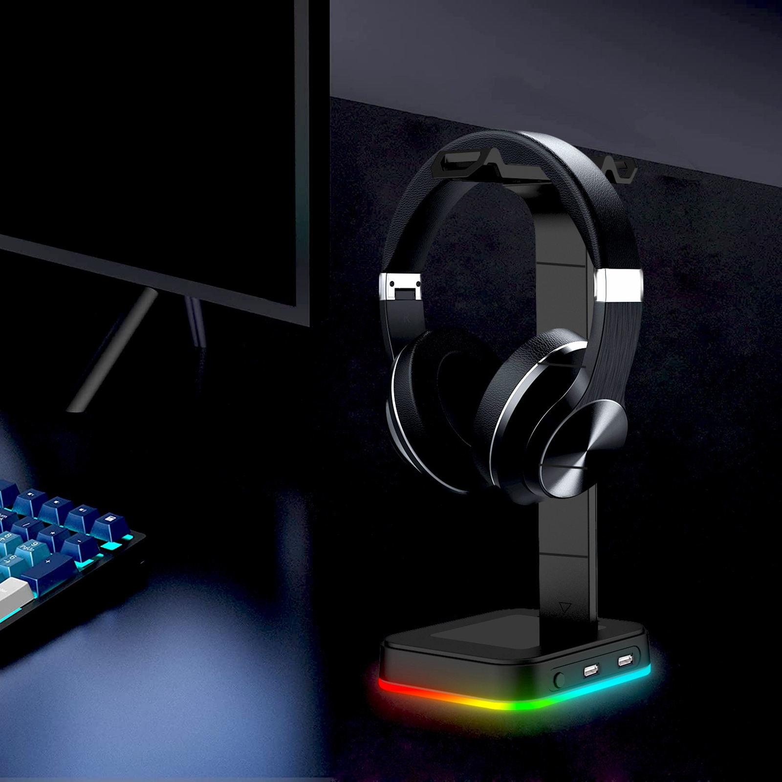 Premium RGB Gaming Headphones Stand Desk Headset Hanger Display Bracket