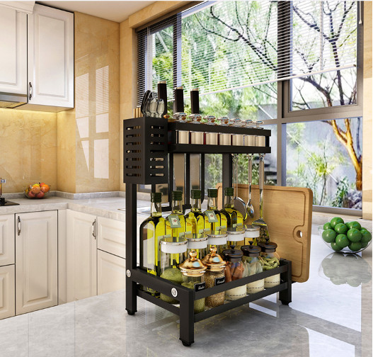 Kệ Để Gia Vị Thép Đen Không Zỉ