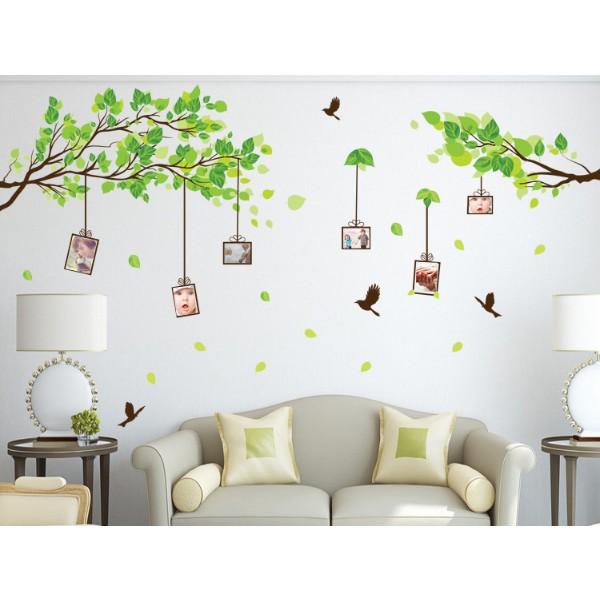 Decal trang trí Cành Cây xanh khung ảnh A.H