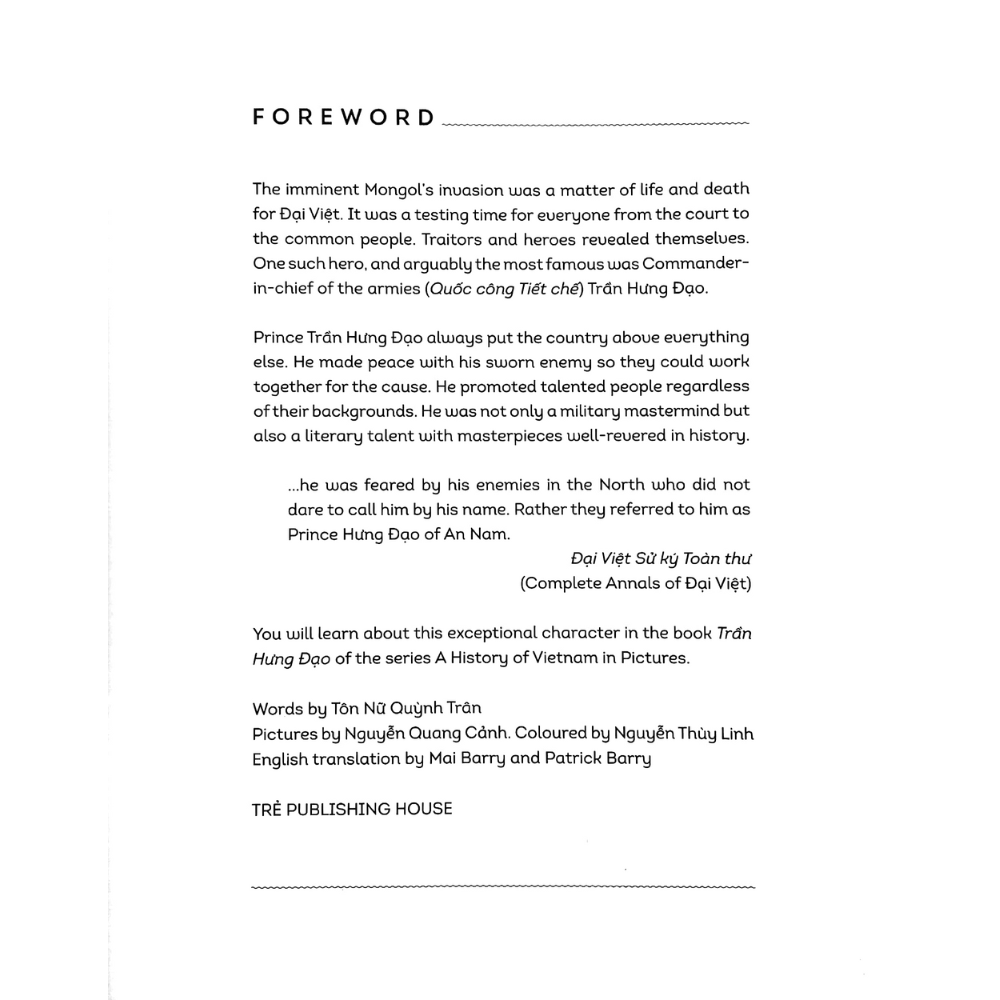 Sách A History Of VN In Pictures. Trần Hưng Đạo