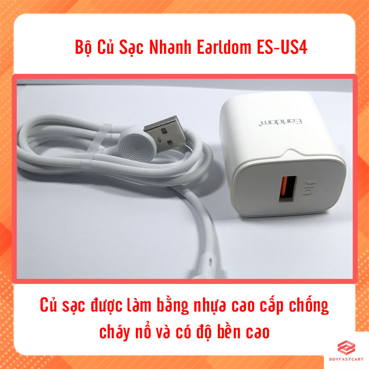 Củ Sạc nhanh Bộ Earldom QC 3.0 ES - US4 - Hàng chính hãng