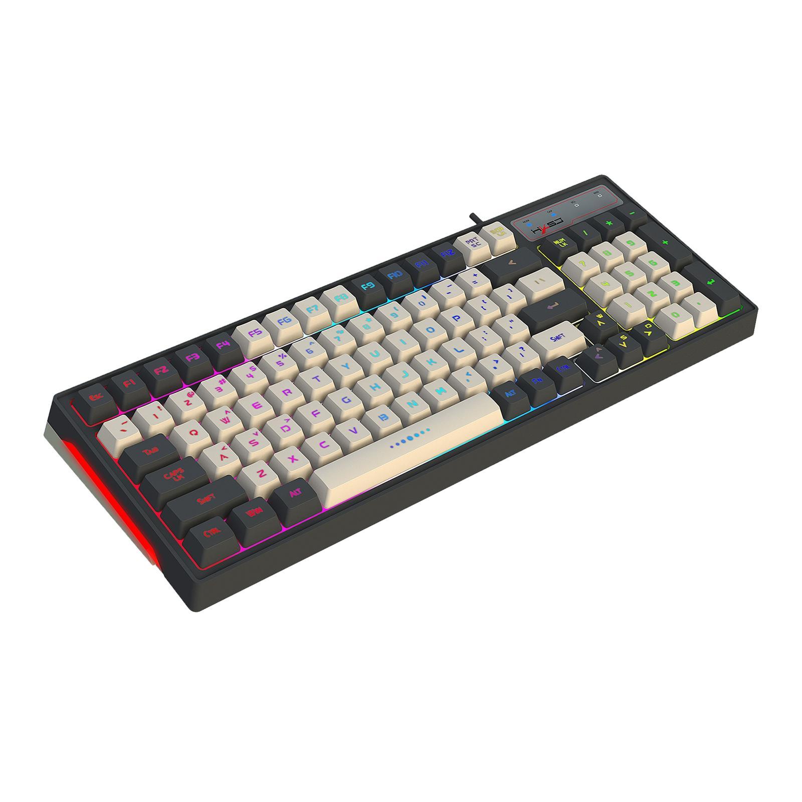 Compact 96 Keys Wired Mechanical Keyboard RGB Backlight Computer Keypad