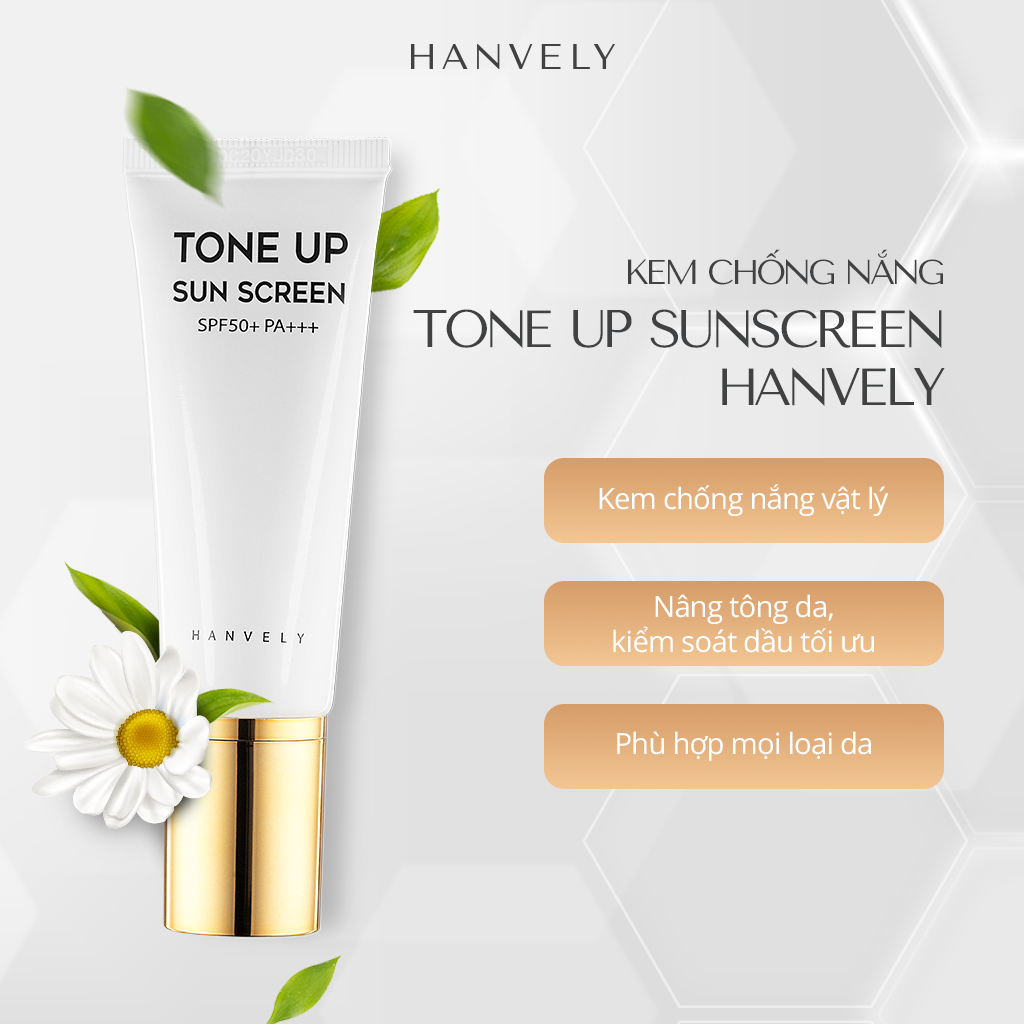 Kem chống nắng nâng tông Hanvely Tone Up Sunscreen 50ml