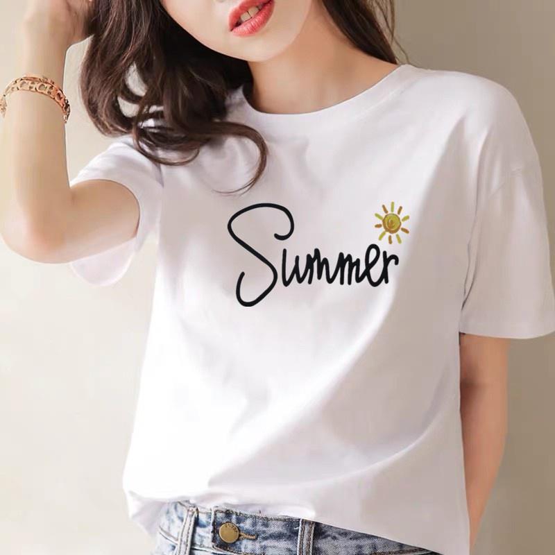 Áo Thun Nữ, Áo Ngắn Tay Siêu Dễ Thương DVGIT FASHION In Iike Đẹp Vải  Mịn Mát, Không Xù - Summer