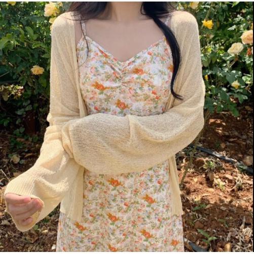 Đầm hoa ngọt ngào  như mối tình đầu váy dài nhẹ nhàng gió hoa xuân thu hè TT03
