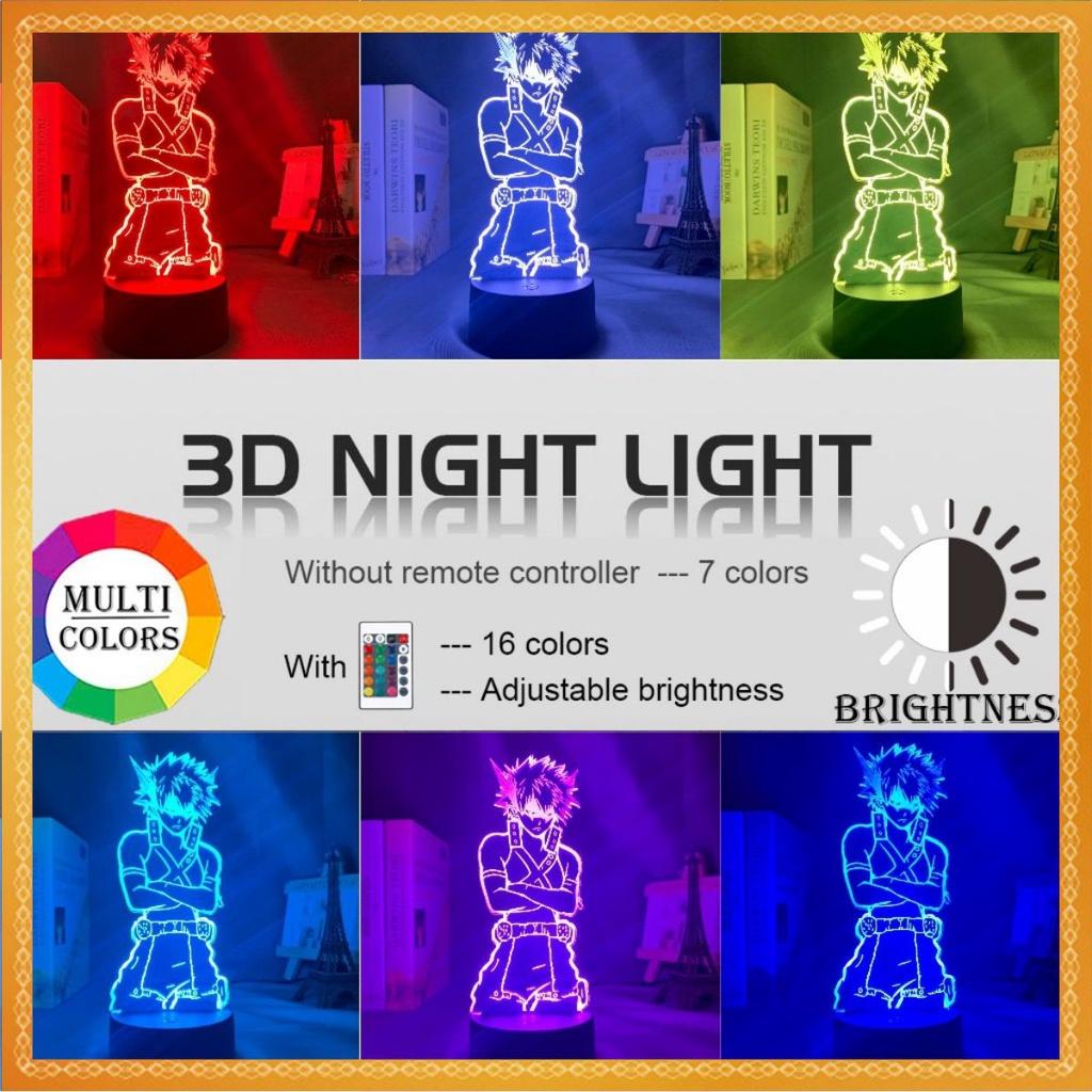 Đèn Ngủ 3D Katsuki Bakugo - Trang Trí Phòng Ngủ Nightlight Đổi Màu Để Bàn