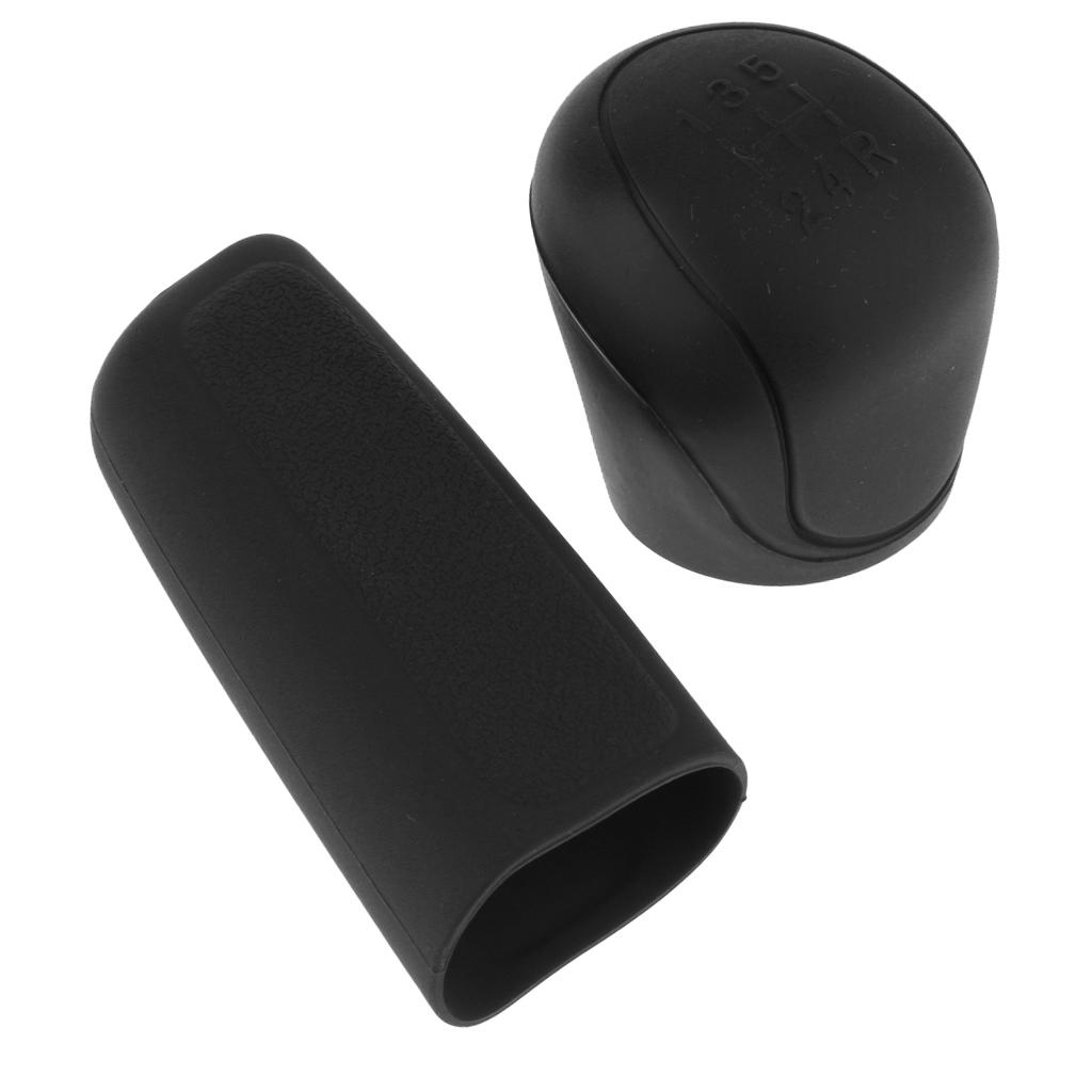 5 Speed Manual Car Gear Shift Knob+Handbrake Cover Silicone Sleeve