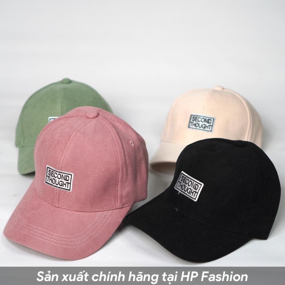 Mũ lưỡi trai Nón kết thêu chữ SECOND THOUGHT phong cách Ulzzang form unisex nam nữ