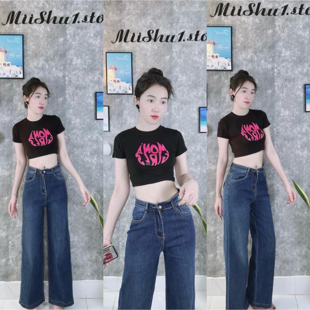 Áo Croptop Tay Ngắn In Chữ Chất lụa Siêu Mát