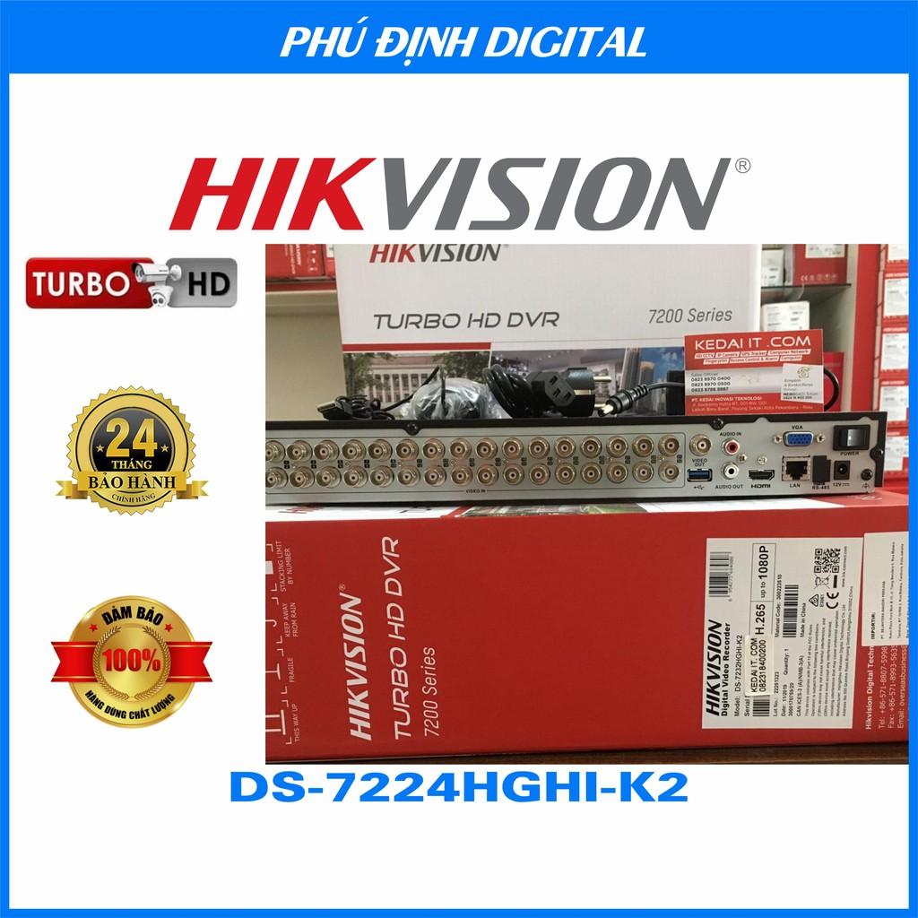 Đầu ghi hình camera 24 kênh HDTVI Hikvision mã DS-7224HGHI-K2 - Hàng Chính Hãng