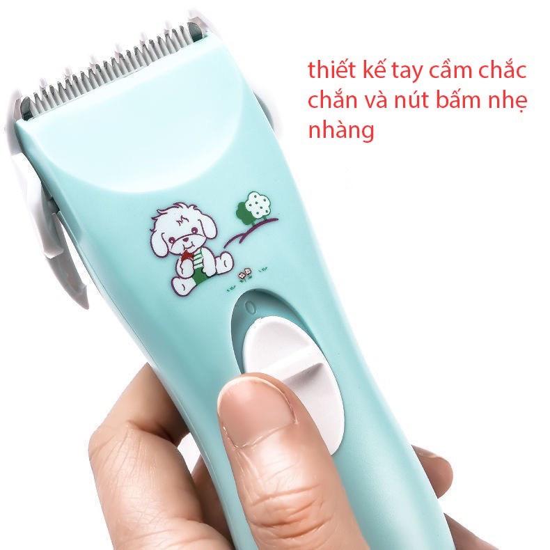 Tông đơ cắt tóc cho bé trẻ em cầm tay sạc điện TOIR 102 tiếng ồn thấp hình con cún đáng yêu