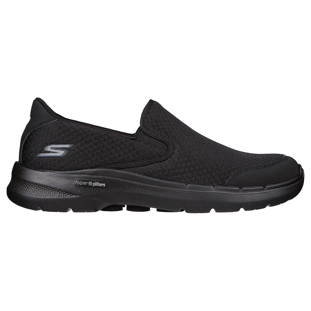 Skechers Nam Giày Thể Thao Xỏ Chân Đi Bộ Giặt Máy Được, Tập Gym, Đi Học, Đi Làm, Thường Ngày GOwalk 6 Requisite Walking Air-Cooled Goga Mat Comfort Pillar Technology, Machine Washable, Ortholite, Ultra Go - 216623-BBK