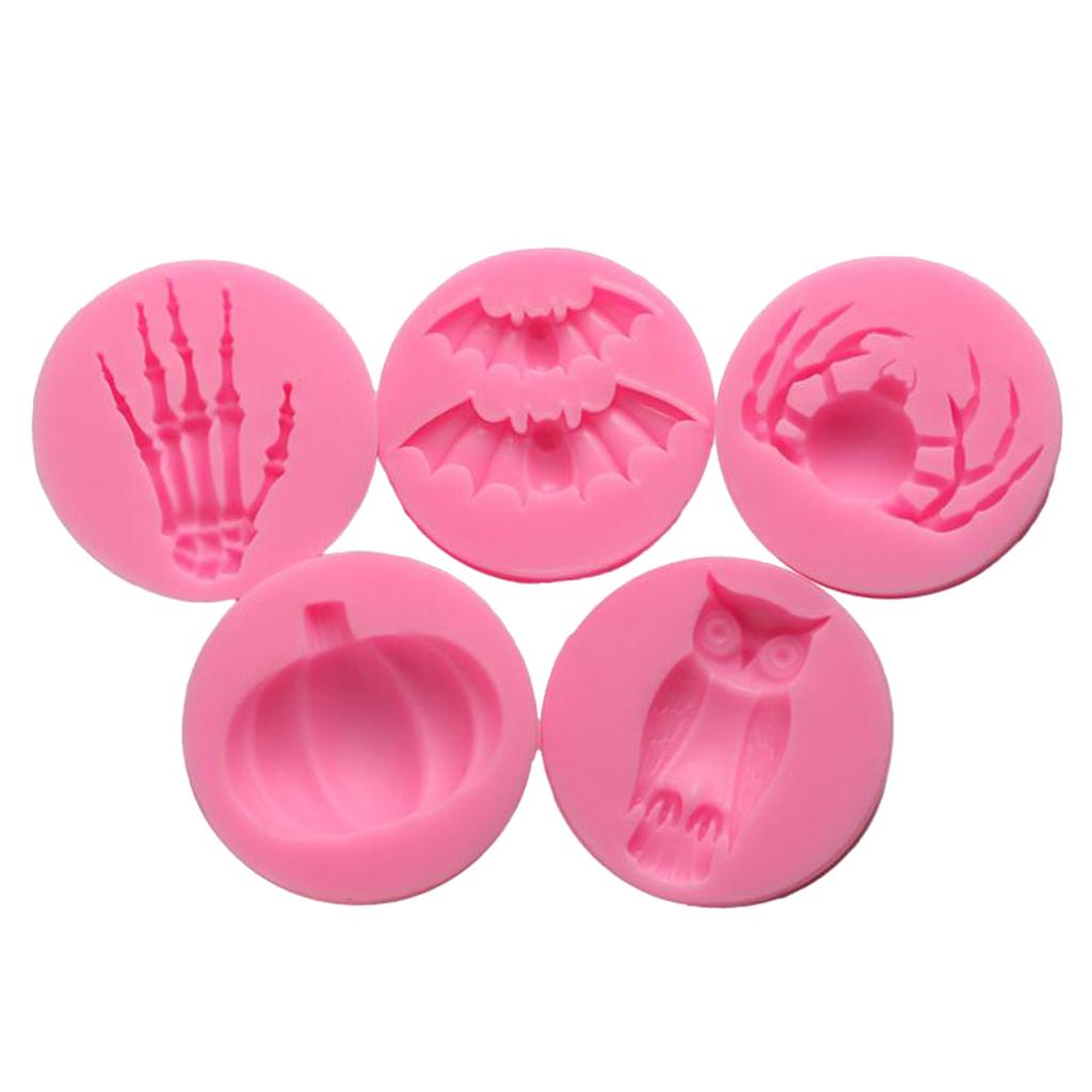 5pcs Fondant Cake Decor Silicone Mold Chocolate Mould for Halloween