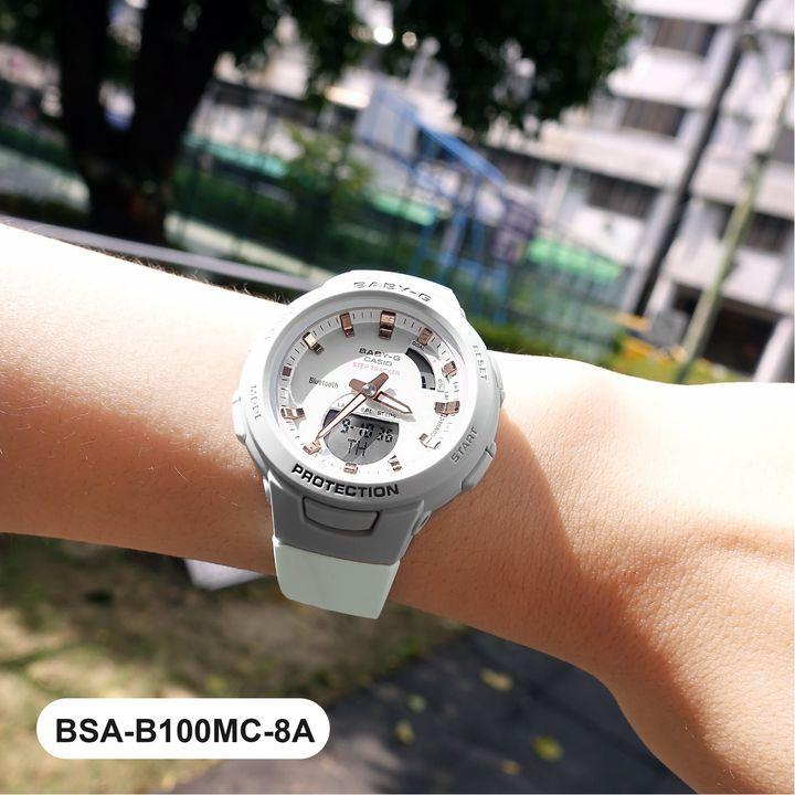 Đồng Hồ Nữ Dây Nhựa Casio Baby-G BSA-B100MC-8ADR Bluetooth - Đếm Bước Chân - BSA-B100MC-8A