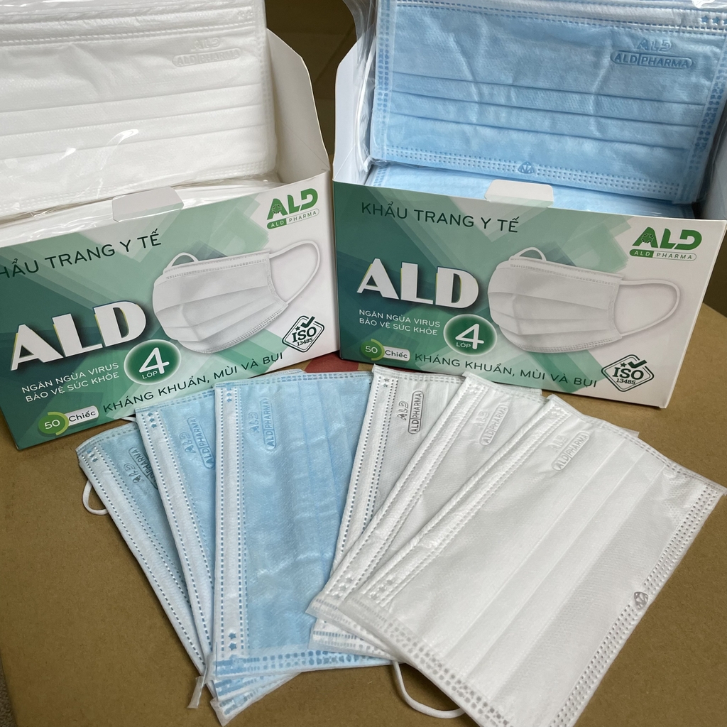 Hộp 50 cái khẩu trang 4 lớp chính hãng ALD kháng khuẩn