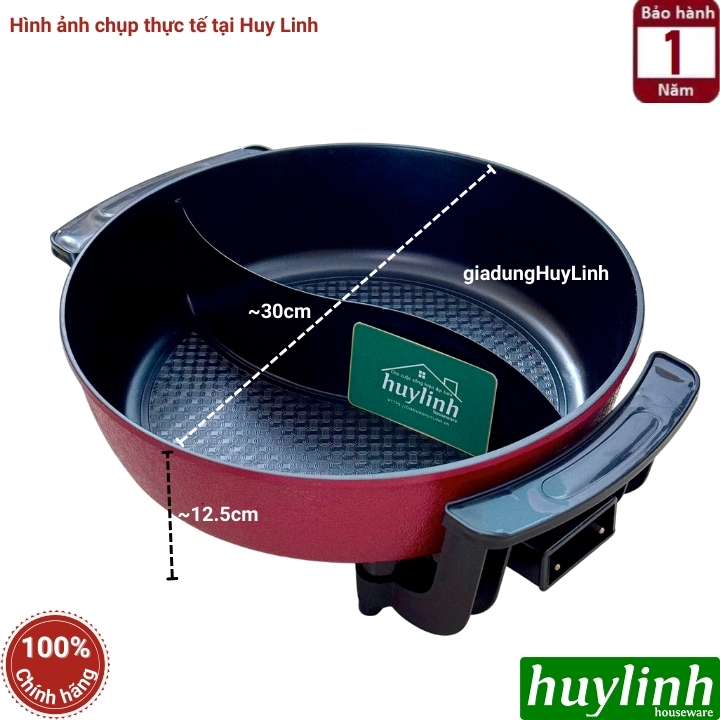 Nồi lẩu điện đôi 2 ngăn Perfect PF-A2N - Dung tích 5 lít - Hàng chính hãng