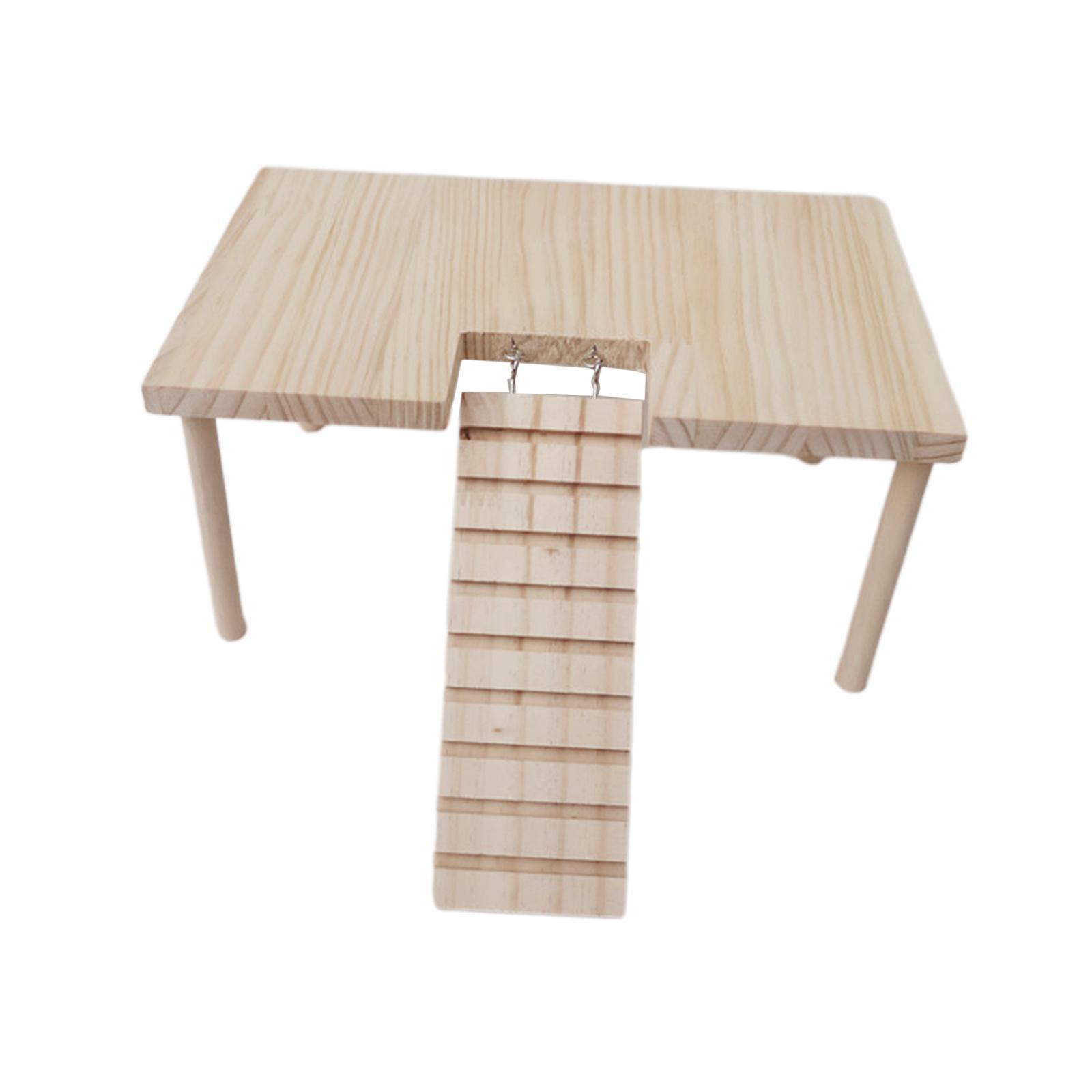 Small Pet Wooden Platform with Stairs Stable for Hamster Rat Squirrel Chinchilla