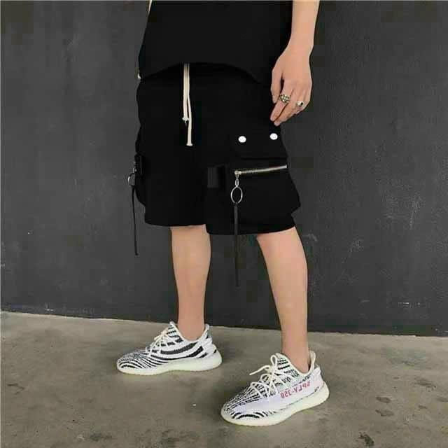 [HOT TREND] Quần Short Kaki Nam Có Túi Rộng Phối Hợp Với Khóa Ở Zíp Lưng HTM FASHION - Black