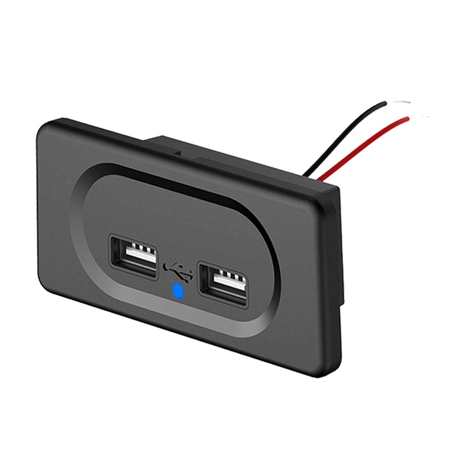 2xFast Dual USB Charger Socket Panel for Motorcycle Truck ATV Boat Car RV 4.8A