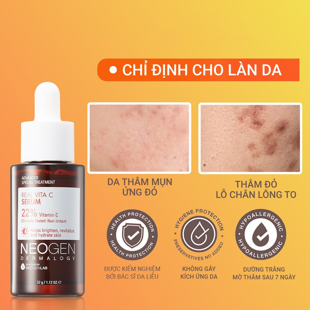 Siêu Tinh Chất Xoá Thâm Dưỡng Trắng Da Vitamin C SAP Neogen Dermalogy Real Vita C Serum 32g