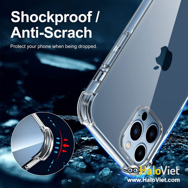 Ốp lưng dẻo silicon trong suốt chống sốc cho iPhone 13 / 13 Pro / 13 Pro Max / 14 / 14 Pro / 14 Plus / 14 Pro Max