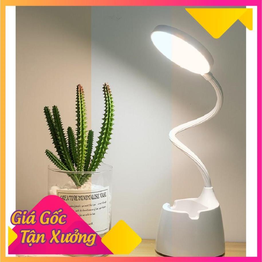 Đèn Led Để Bàn Có Kệ Đựng Bút Và Giá Đỡ Điện Thoại Nút Cảm ứng Dùng Pin Sạc FREESHIP  TP'S