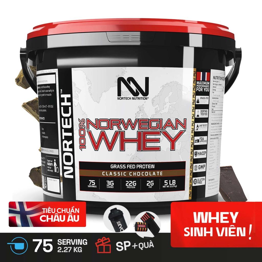 Sữa tăng cơ Whey Protein - 100% Norwegian Whey từ Nortech Nutrition - Whey chất lượng vượt trội từ Na-Uy - 75 Lần Dùng