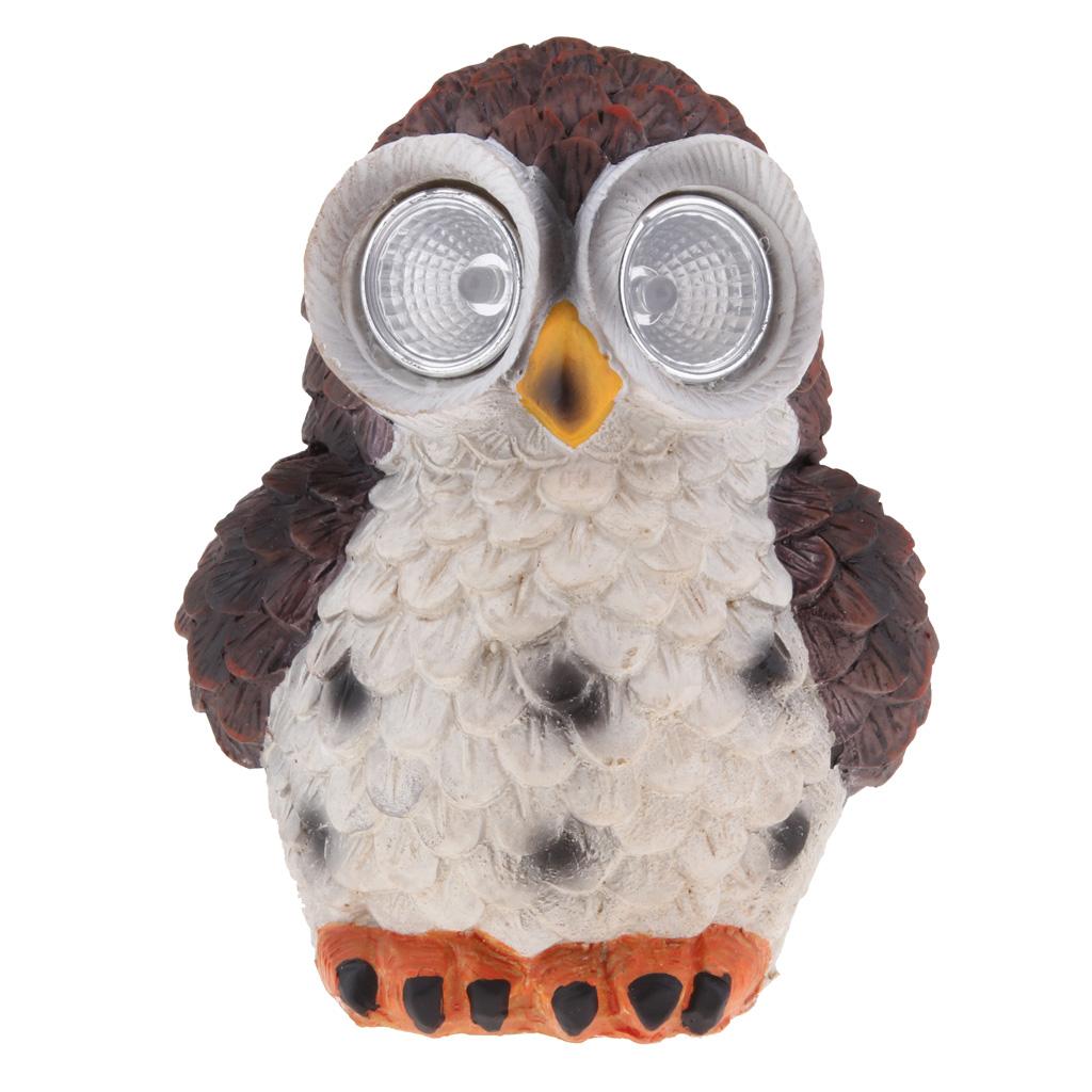 Garden Solar Lights Outdoor,Solar Lights - Resin OWL Decorative Lamp White