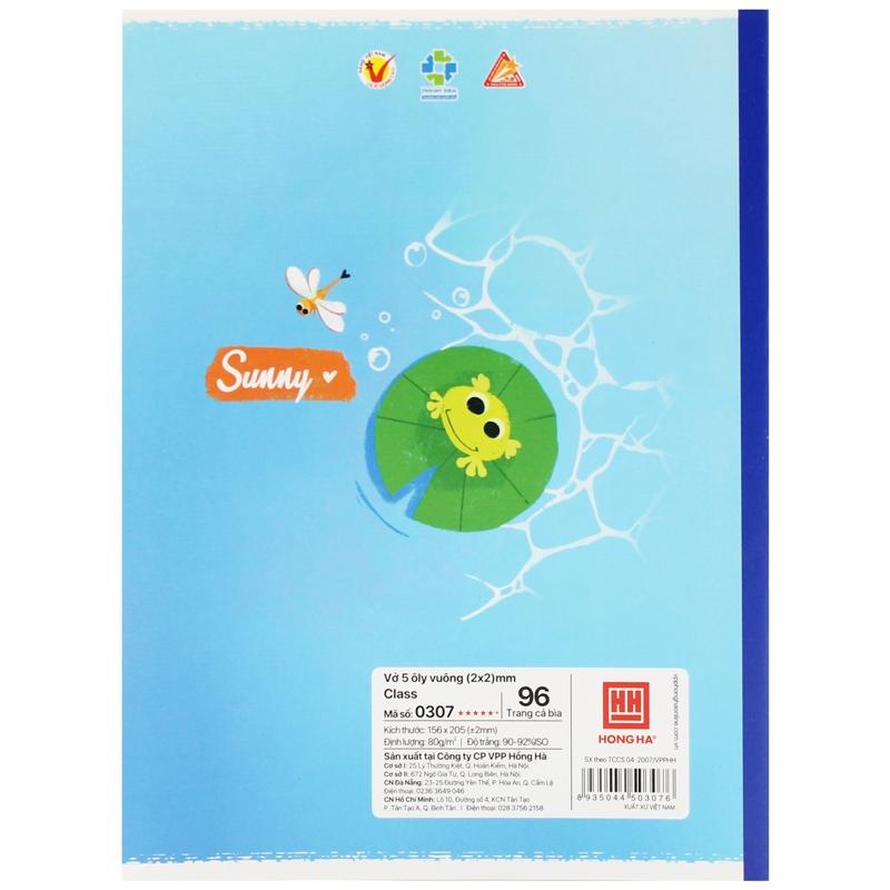 Vở 5 Ô Ly 96 Trang 80gsm Class Sunny - Hồng Hà 0307