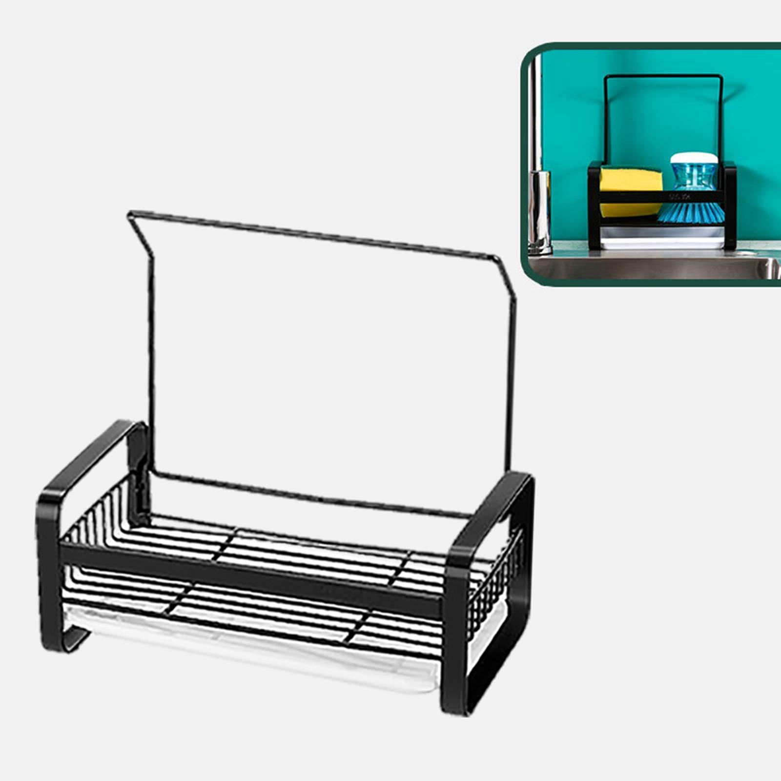 Sink Caddy Sponge Holder Dishcloth Holder with Drain Tray for Soap Bathroom